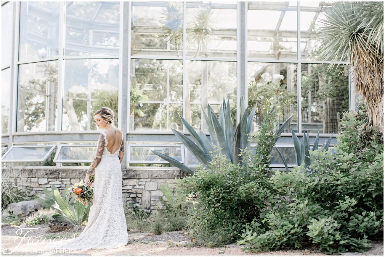 Greenhouse at Driftwood bride