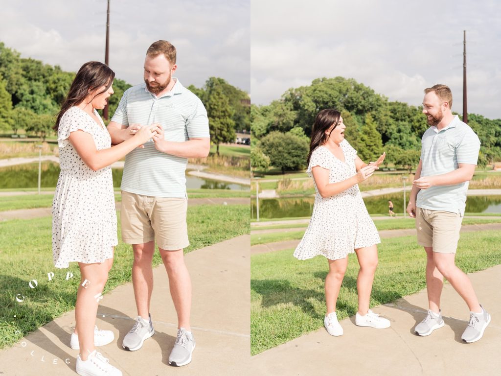 Wedding proposal in Downtown Austin