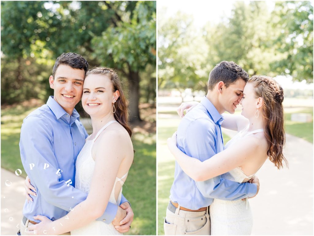 Bride and groom portraits after elopement in North Texas